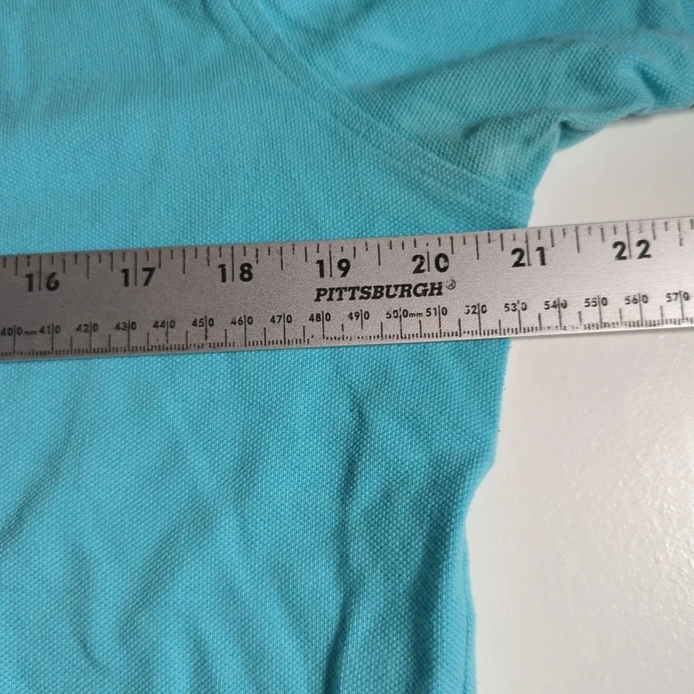 Ralph Lauren Polo Pique Golf Shirt Mens Large Aqua Pony Classic Fit Short Sleeve